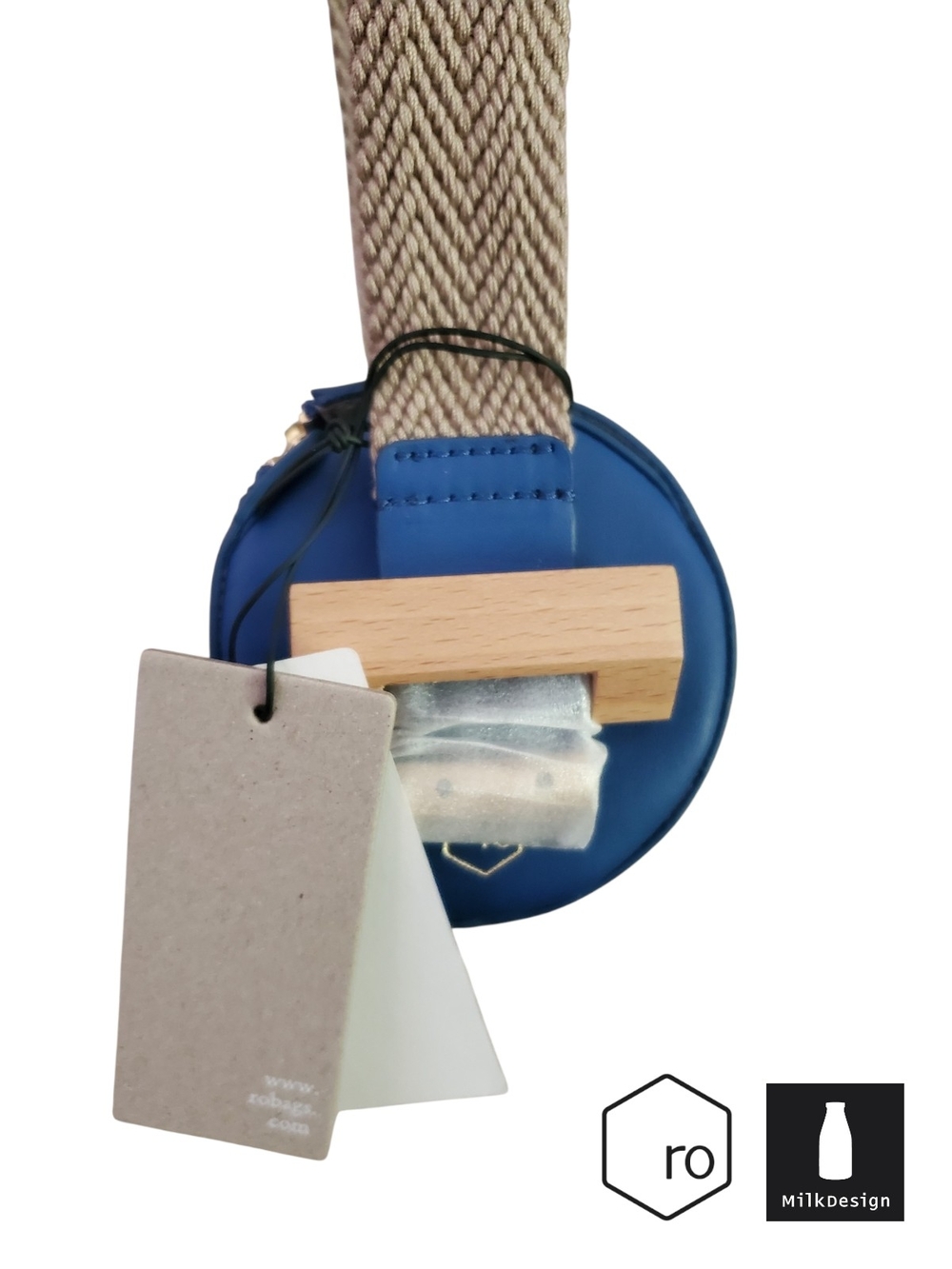 RO Bags x Milk Design Buckle Up Mini Cylinder Bag - Blue Leather NWT/Tags - Picture 10 of 17